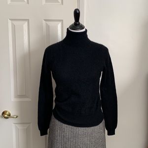 100% Cashmere Black Turtleneck Sweater Super Soft